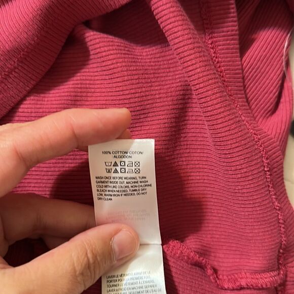 Lucky Brand XL Anemone Deep Pink Long Sleeve Ribbed Knit Snap Cotton Henley - Picture 14 of 16